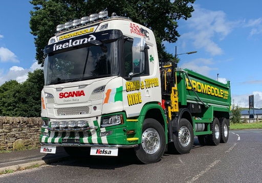 [SLS23/A] RVS LoBar voor Scania R&S NextGen met Hoge P40 Bumper | 7 Oranje LEDs