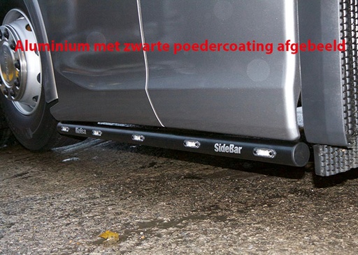 [SSA201] Aluminium SideBars voor Scania R&S NextGen 6x2 Voorloper | Wielbasis 4050mm & 4150mm | Oranje LEDs | 2019+
