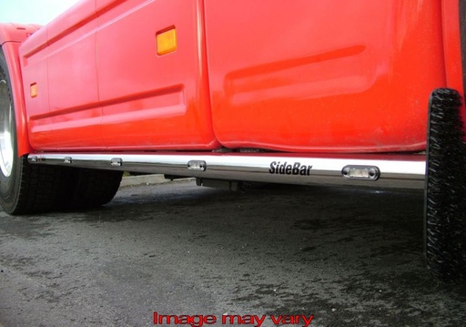 [SSS07] Stainless Steel SideBars for Scania 4 Series & R1 4x2 | Wheelbase 3700mm | 5 Amber LEDs