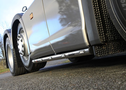 [SSS201] Stainless Steel SideBars for Scania R&S NextGen 6x2 Midlift | Wheelbase 4050mm & 4150mm | Amber LEDs | 2019+