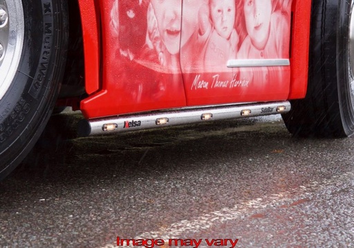 [SSS21] RVS SideBars voor Scania R&S NextGen 6x2 Voorloper | Wielbasis 4050mm & 4150mm | Oranje LEDs | tot 2018