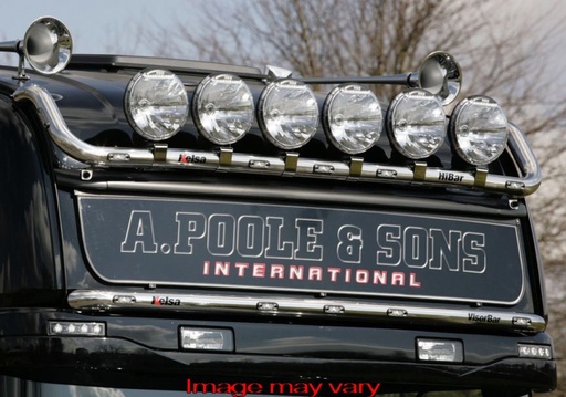 [SVS07/A] Stainless Steel VisorBar for Scania 4/R Series Topline | 5 Amber LEDs