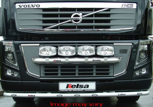 [VLA02/W] Aluminium LoBar voor Volvo FM/FH2&3 | 5 Witte & 2 Oranje LEDs