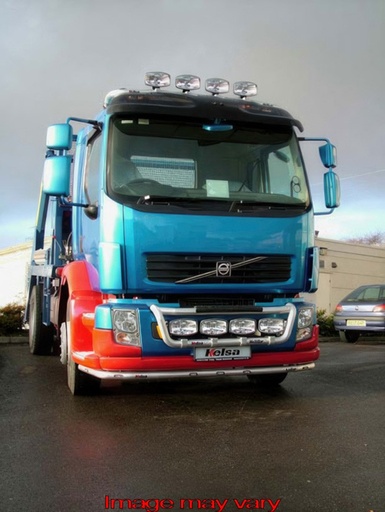 [VLA03/A] Aluminum LoBar for Volvo FL 2007+ with Standard Bumper | 7 Amber LEDs
