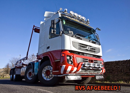 [VLA08/W] Aluminium LoBar voor Volvo FMX II | 5 Witte + 2 Oranje LEDs