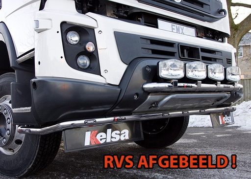 [VLA08/W] Aluminum LoBar for Volvo FMX II | 5 White & 2 Amber LEDs