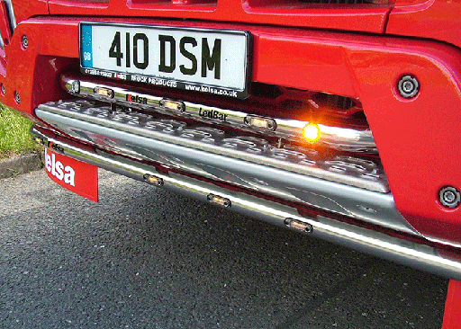 [VLEDS09/A] Stainless Steel LedBar for Volvo FMX II | 3 Amber LEDs