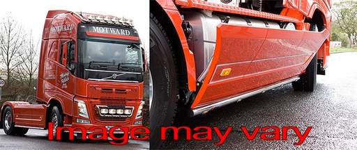 [VSA20] Aluminium SideBars voor Volvo FH4/4B | Wielbasis 3800mm | 5 Oranje LEDs | Openklapbare Sideskirts