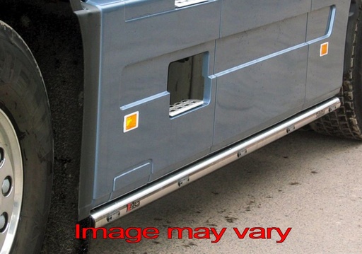 [VSS02] Stainless Steel SideBars for Volvo FH2/3/4/4B | Wheelbase 3800mm | 5 Amber LEDs