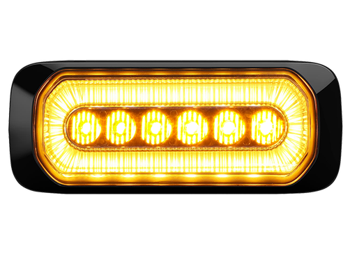 [26075014AA] 6 LED Strobe Light 12-24V | Amber LEDs with Amber Ring-Shaped Position Light