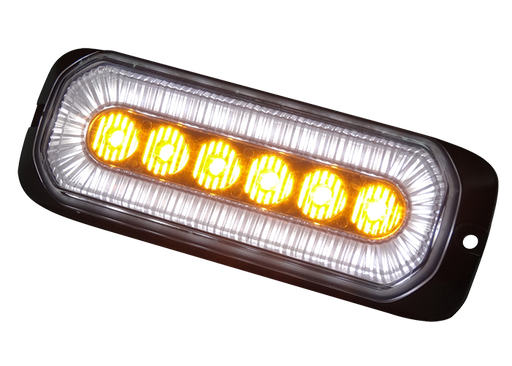 [26075014AW] 6 LED Strobe Light 12-24V | Amber LEDs with White Ring-Shaped Position Light