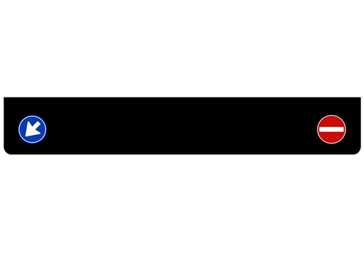 [1507000131] Mudflap Rear Bumper with Traffic Signs Black | 250x40cm