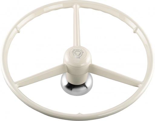 [500902] 3-Spoke Steering Wheel for Scania R-Series Steamline & NextGen | White with Vabis Logo