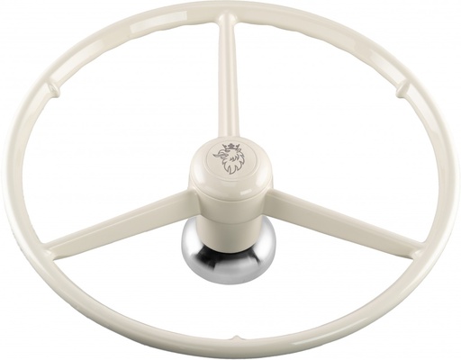 [500903] 3-spaaks retro stuur 53cm - wit