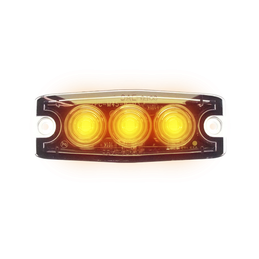 [26076350122] Extra dunne opbouw flitslamp 3 led oranje 88x30x6,6mm