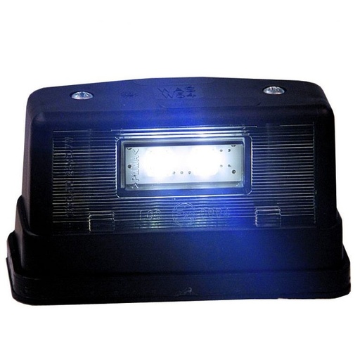 [2607800031-S] 2-LED License Plate Light | Black 12-24V