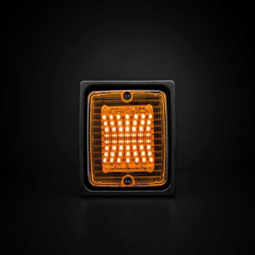 [2607800111] iZELED Blok Knipperlamp -  Amber Glas