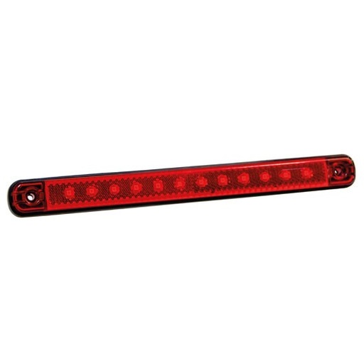 [2607800258] Zijmarkeringslicht 12 LED Met Reflector 12/24V - Rood
