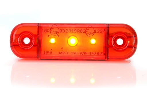 [2607800341] Markeringslamp ROOD 85x26x12mm 3 led 12/24V