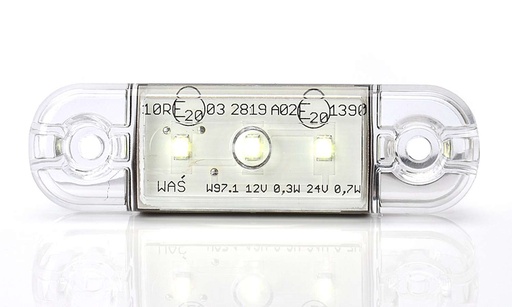 [2607800342] Markeringslamp WIT 85x26x12mm 3 led 12/24V