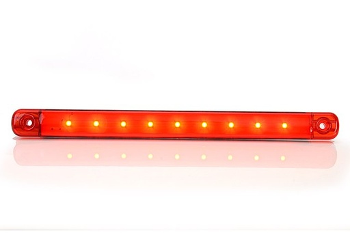 [2607800347] Led positielamp EXTRA DUN ROOD 9LED 12-24v LxBxH 238x20,6x10,4mm