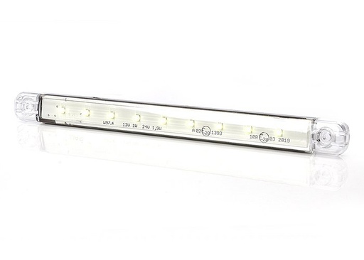 [2607800348] Led positielamp EXTRA DUN WIT 9LED 12-24v LxBxH 238x20,6x10,4mm