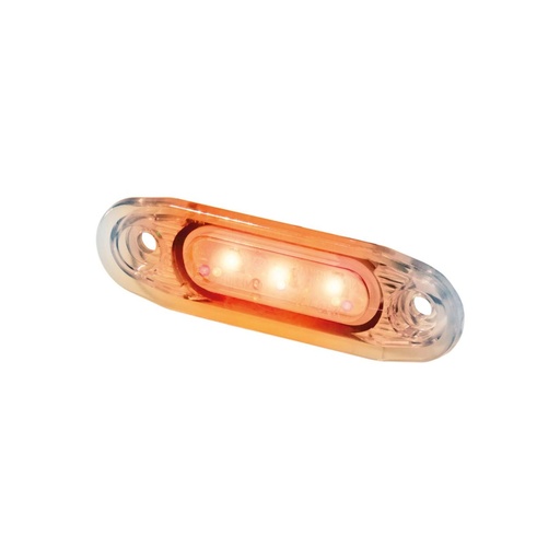 [2607810021] 3-LED SLD Marker Light | Amber with Clear Lens 12-24V