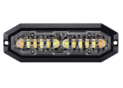[2607850135HP-A] Flitser 12 LED, 12-24V Wit/Oranje gelijktijdig 132x45x10mm
