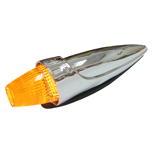 [1100732A-LED] Torpedo LED Roof Marker Light Chrome | Amber with Amber Lens