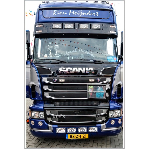 [7SC4RTL3CT] Sunvisor for Scania 4 Series Topline | Type 3C | 4 Lightholes