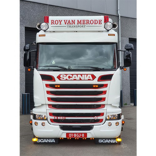 [7SCST2AZLT] Sunvisor for Scania Streamline 2013+ Topline | Type 2A | Smooth | 2 Lightholes
