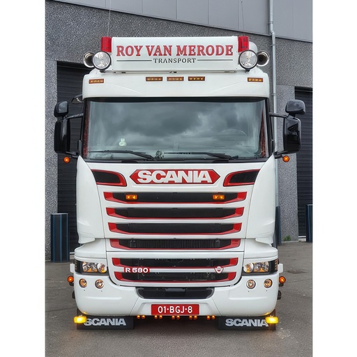 [7SCST2DMLT] Zonneklep Scania Streamline - Type 2D - Topline - Gegroefd - 5 Lampgaten