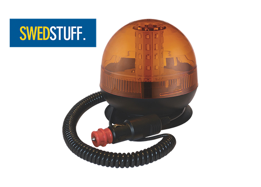 [2607808068] Swedstuff Beacon Warning Light Ø128mm | Magnet Mounting + Cig Plug Adapter