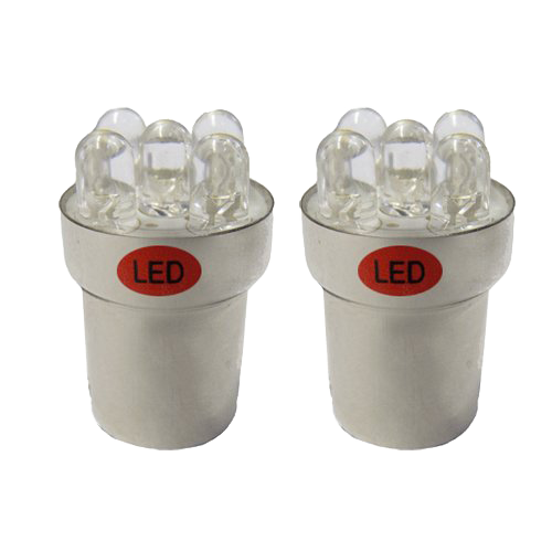 [20167524VR] SET (2) BA15 LED LAMPEN  (rood)