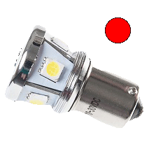 [26078SMD32VR] Set (2) BA15 LED met 8 SMD leds Rood