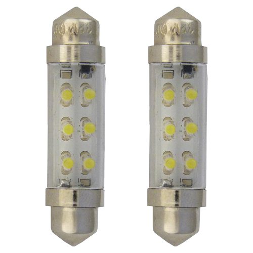 [201F4332VW] SET (2) BUISLAMPJES LED LANG CTC (wit)