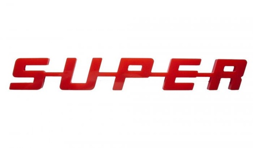 [50SUPER-R] SUPER logo kunststof - Rood
