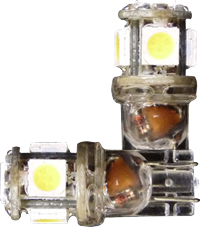 [26075SMD32VW] Set (2) wedge LED met 5 SMD leds wit
