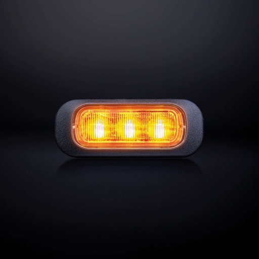 [2607850400] Dark Knight Strobe Light Amber 3 LED Cear Lens