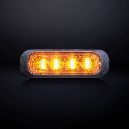 [2607850401] Dark Knight Strobe Light Amber 4 LED Clear Lens